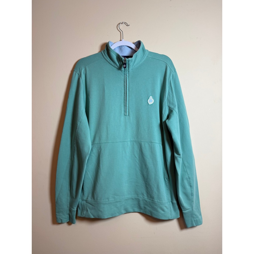 B. Draddy Mens Royal Portrush Golf Club Quarter Zip Pullover Seafoam Green Large